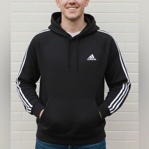 Adidas 3 Stripe Hoodie Mens Size Medium